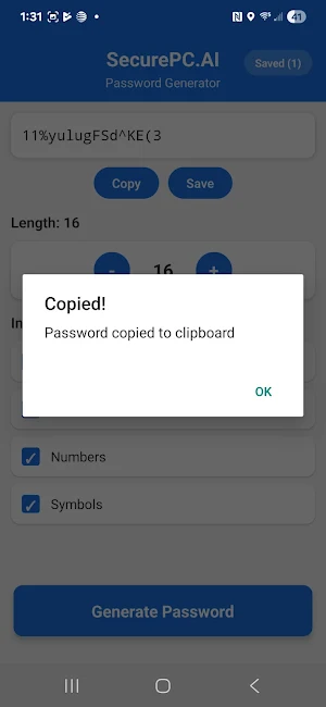 SecurePC Password Generator Screenshot 2