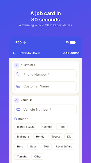 Garage Job Card Screenshot 1