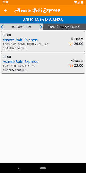 Asante Rabi Express Screenshot 1