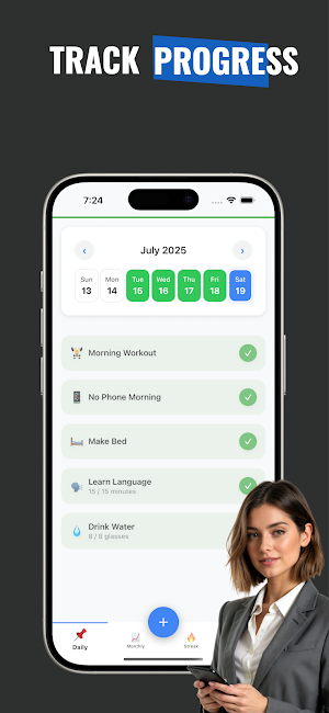 Daily goal tracker: HabitShift Screenshot 1