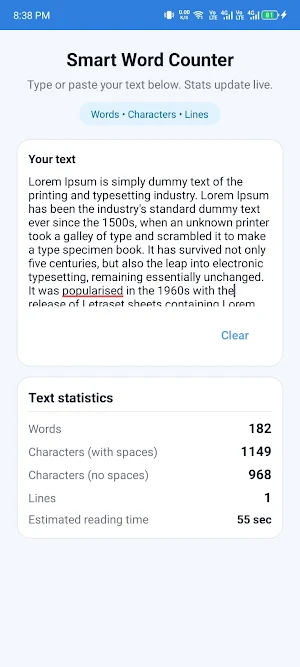 Smart Word Counter Screenshot 1