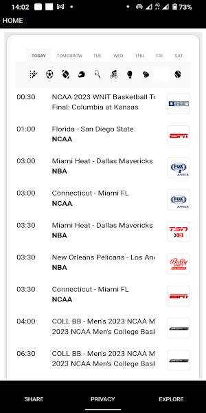 SPORT TV GUIDE Screenshot 1