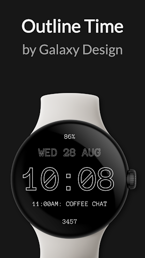 Outline Digital Watch Face Screenshot 0