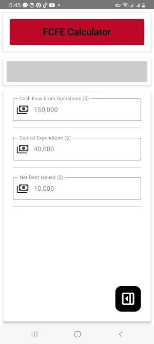 FCFE Calculator Screenshot 0