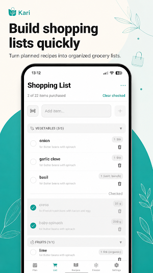 Kari: Recipe Manager & Planner Screenshot 2