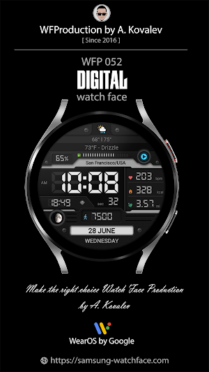 WFP 052 Digital watch face Screenshot 0