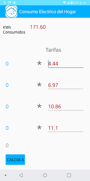Consumo Eléctrico del Hogar Screenshot 2