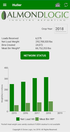Almond Logic Huller/Sheller Management Screenshot 0