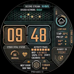 Cyber Mission Watch Face Screenshot 2