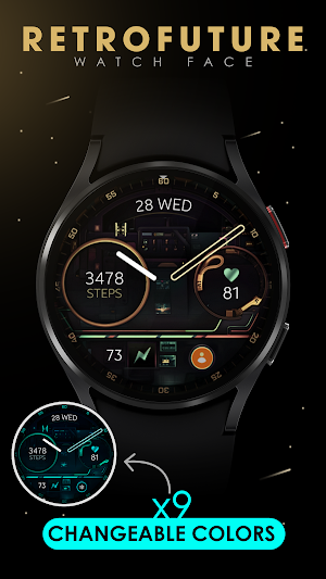 RetroFuture analog watch face Screenshot 1