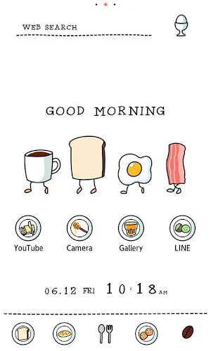 Cute Theme-Living Breakfast- Screenshot 0