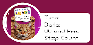 Time is Cat Watch Face Wear Os Screenshot 3