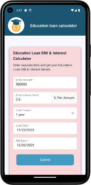 Education Loan Calculator Screenshot 2