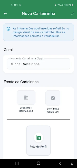 Criador de Carteirinha virtual Screenshot 0