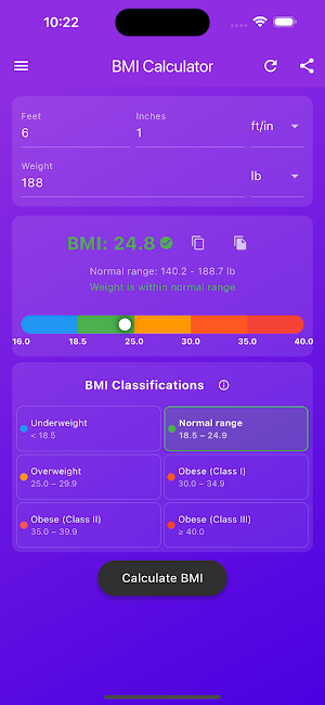 BMI Calculator Screenshot 0