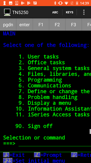 Mocha TN5250 Screenshot 1