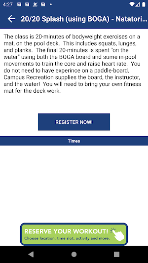 Penn State Campus Recreation Screenshot 2