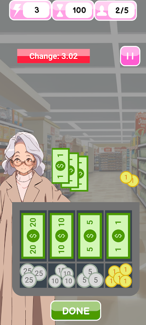 Cashier Counting Money Game Screenshot 2