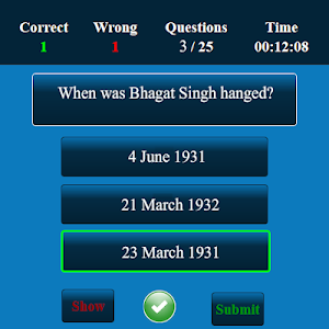 Freedom Fighters MCQ Screenshot 3