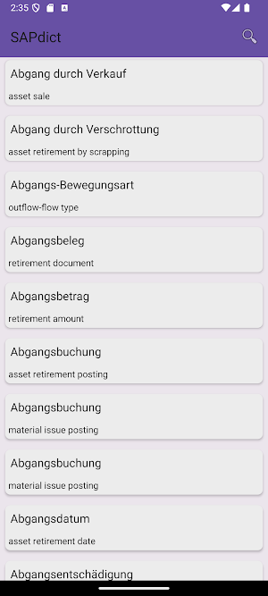 SAPdict Screenshot 1