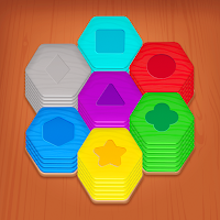 Hexa Wood Stack: Color Sort