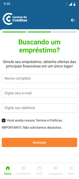 Central de Créditos Empréstimo Screenshot 2