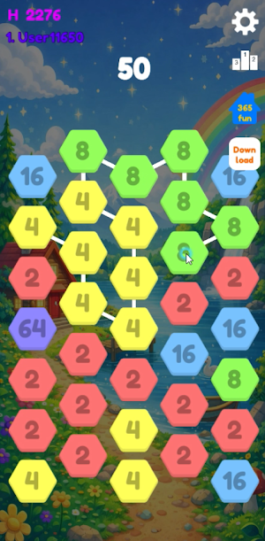 [365fun] MergeHexa 2048 Screenshot 3