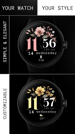 Minimal Bloom pink watch face Screenshot 0