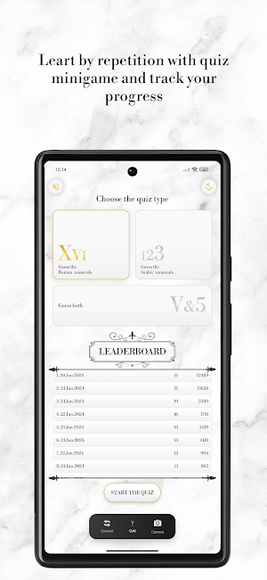 Roman Numeral Converter & Quiz Screenshot 2