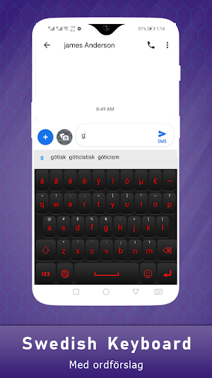 Swedish Typing Keyboard App Screenshot 1