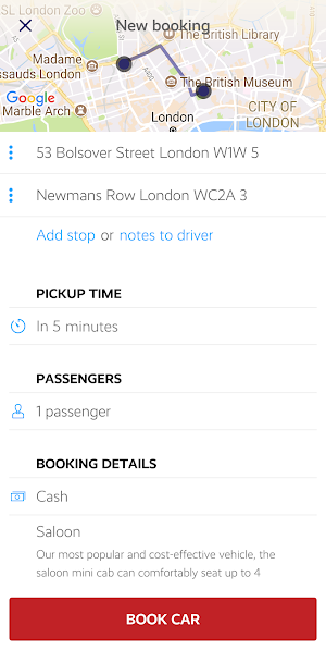 Swift Cars London Minicabs Screenshot 1