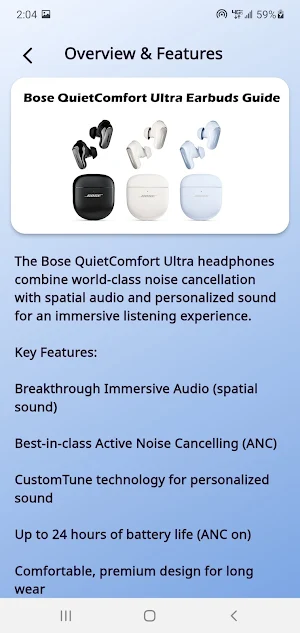 Bose QuietComfort Ultra Guide Screenshot 1