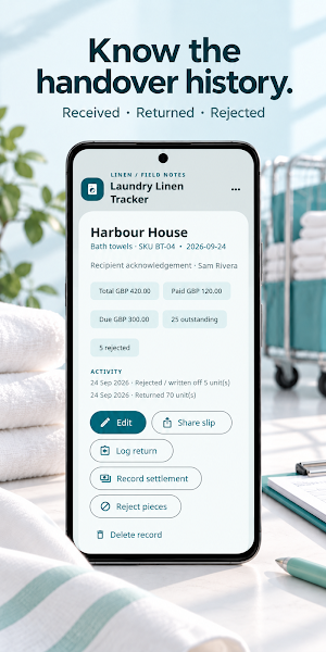 Laundry Linen Tracker Screenshot 3