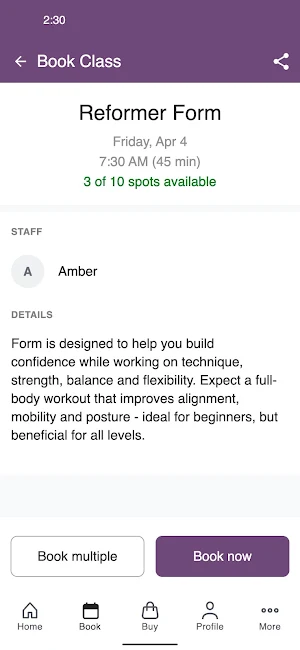 Mauve Pilates Screenshot 2