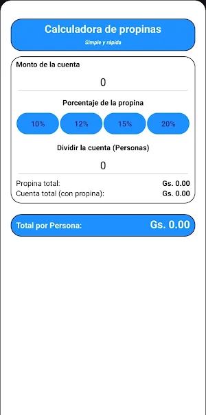 Calcular propina en Guaraníes Screenshot 0