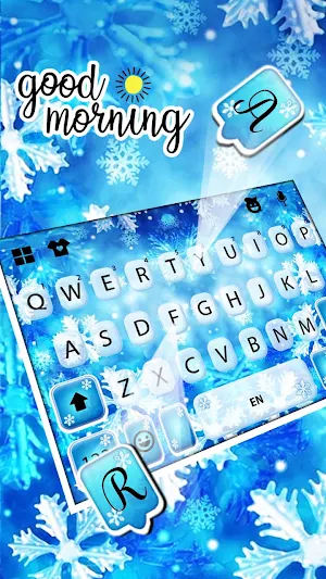 Snowflakes Keyboard Background Screenshot 2