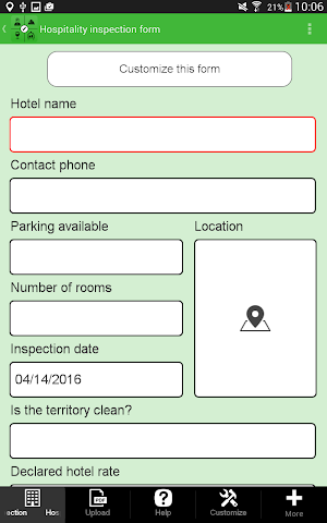 Hospitality inspection Screenshot 1