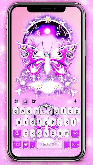 Shine Butterfly Keyboard Background Screenshot 0