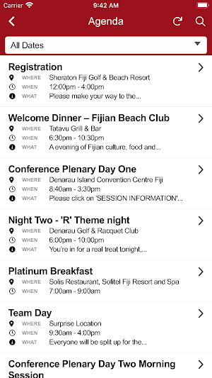 G.J. Gardner Homes Event App Screenshot 2