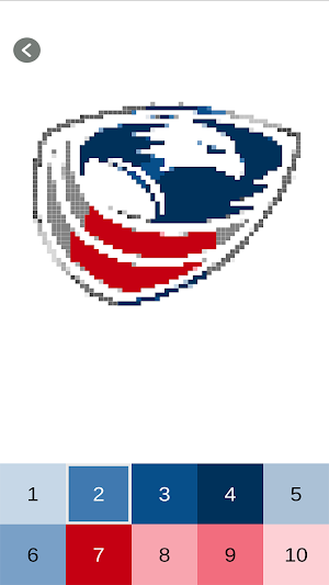 Rugby Logo Color By Numbers -Pixel Art Coloring Screenshot 0