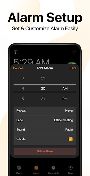 Alarm Clock- Stopwatch & Timer Screenshot 2