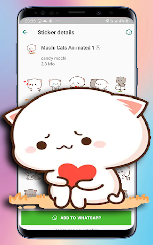 animated mochi cat sticker Screenshot 0