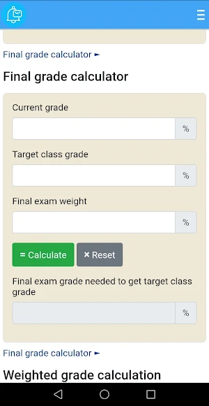 grade average calculator Screenshot 2