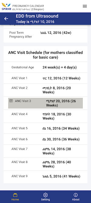 Ethiopian Pregnancy Calendar Screenshot 2