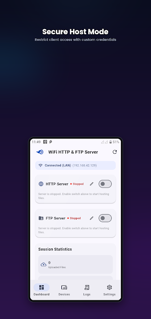 WiFi HTTP & FTP Server Screenshot 1