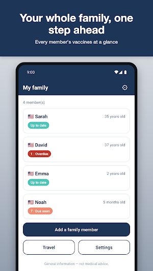Vaxnext Family Vaccine Tracker Screenshot 0