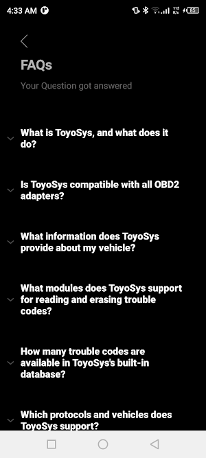 ToyoSys Scan Vehicle Screenshot 1