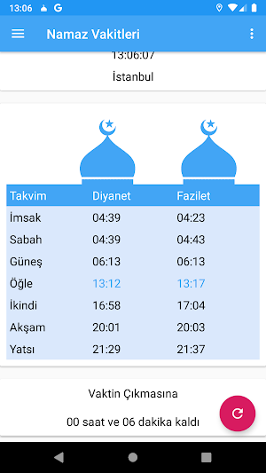Namaz Vakitleri (Türkiye) Screenshot 1
