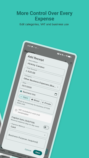 PocketReceipt: UK Tax Receipts Screenshot 1