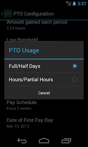 PTO Tracker Screenshot 2